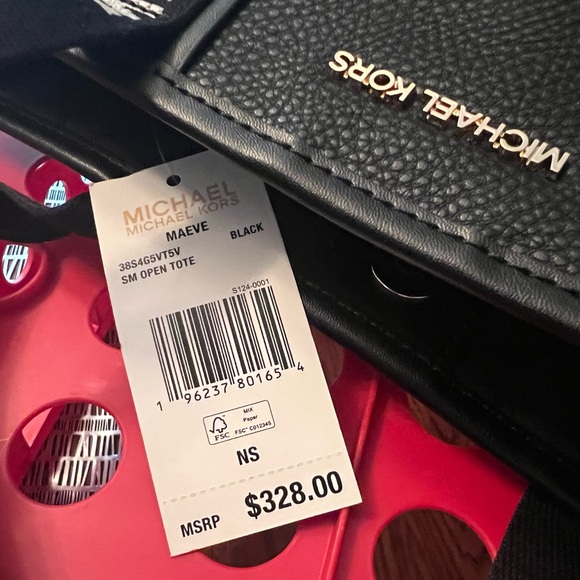 Black Michael Kors Maeve Small Convertible Open Tote in Black NWT - Picture 6 of 16